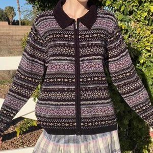90s〜 croft&barrow velor knit Vintage Croft & Barrow Womens XL Sweater 90s USA Made